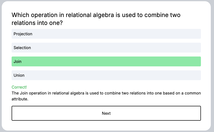 Correct Answer Example